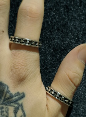 情侣戒指纯银星星S925五角星