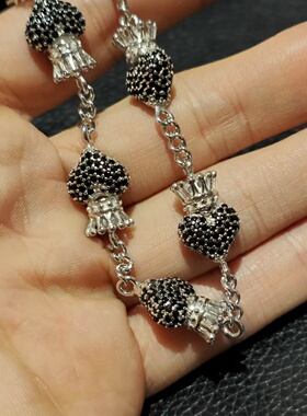 皇冠桃心KINGBABY纯银925手链