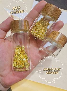 攒金豆豆收纳瓶迷你玻璃瓶密封罐攒黄金储存罐子装朱砂小瓶子空瓶