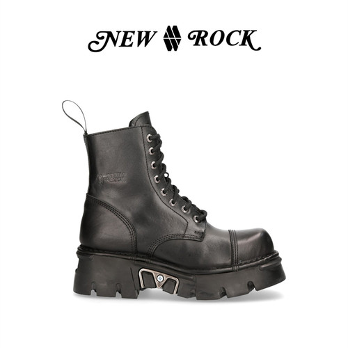 NEWROCK官方正品西班牙进口真皮做旧手工定制简约复古厚底马丁靴 - 图0