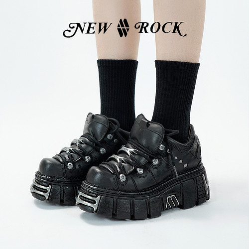 NewRock西班牙潮牌复古朋克潮人金属厚底低帮鞋街拍潮鞋网红款 - 图2
