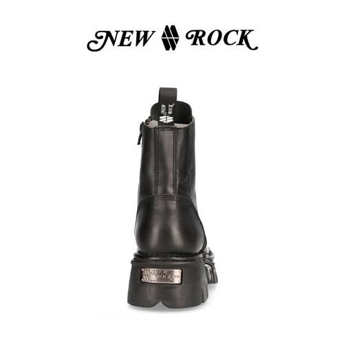 NEWROCK官方正品西班牙进口真皮做旧手工定制简约复古厚底马丁靴 - 图3