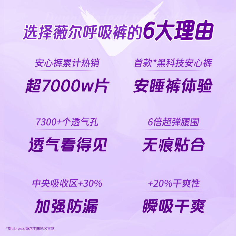 薇尔V感小V裤夜用M码安心裤裤型卫生巾3片*3包舒适防漏整夜安睡
