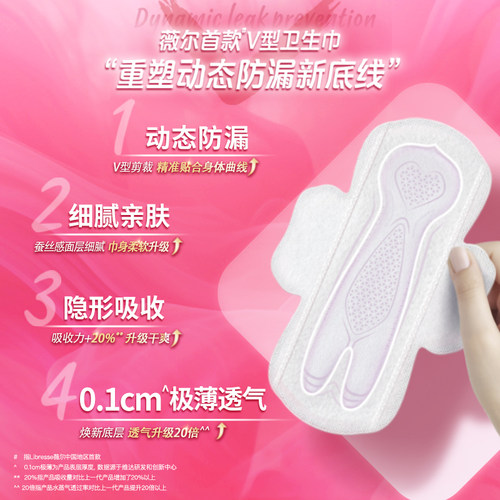 【天猫U先】薇尔卫生巾防漏护垫卫生棉日用240mm4片试用姨妈巾rc - 图0