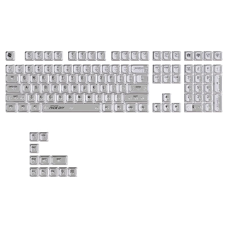 ace68白水晶PC透明键盘键帽小全套MDA高度满改ez63/75/87/98/108 - 图1