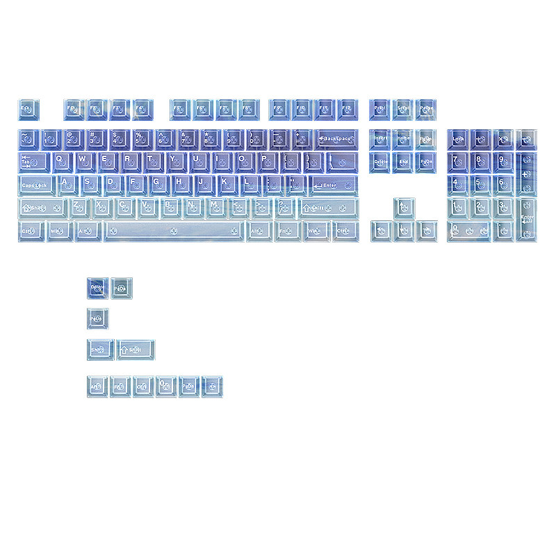 【幻彩冰晶透】海洋PC雾透键帽透明透光机械键盘迈从G87 K87S K99,淘宝优惠券,粉丝福利购,淘宝优惠卷