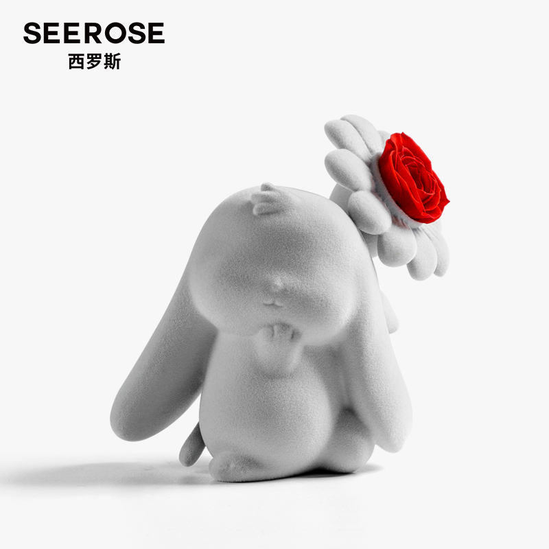 SEEROSE西罗斯进口永生干花向阳兔子向日葵花束朋友创意生日礼物 - 图0