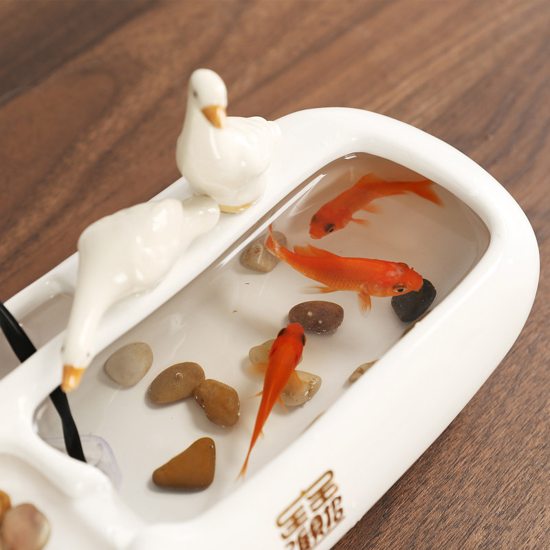 陶瓷流水摆件喷泉小型桌面客厅茶桌办公室装饰品循环水景开业礼品,淘宝优惠券,粉丝福利购,淘宝优惠卷