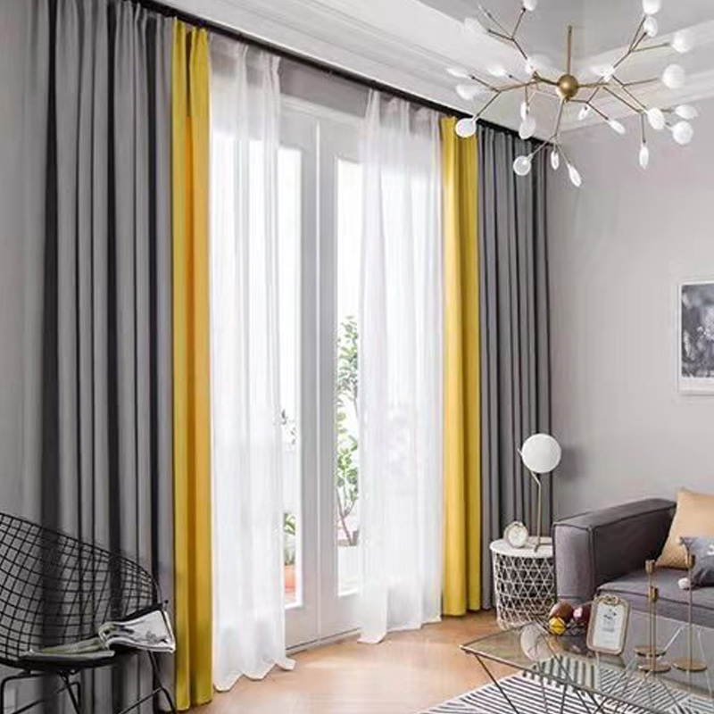 流星麻窗帘2023年新款加厚纯色卧室客厅北欧简约遮光成品飘窗隔热 - 图2