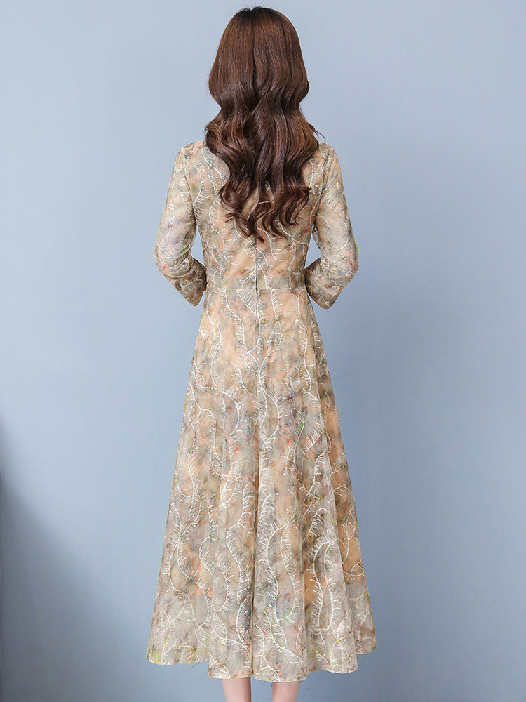 改良版旗袍2020年新款初秋装连衣裙 杨柳细腰连衣裙