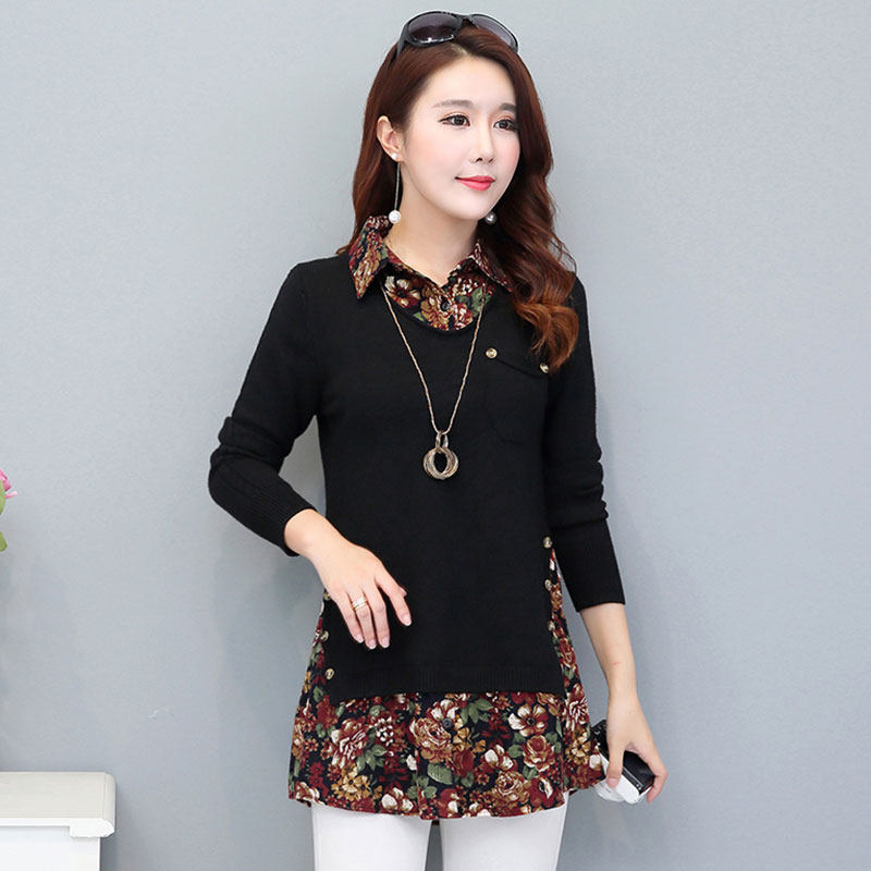 春秋装长袖妈妈收腰百搭洋气t恤 杨柳细腰T恤