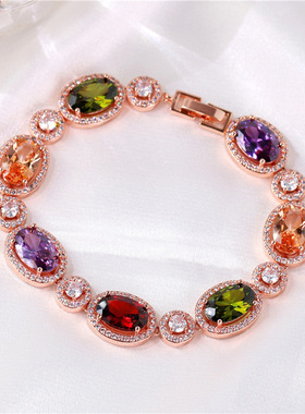 新款时尚女式耳环项链套装百搭个性气质锁骨链饰品晚宴礼服项链