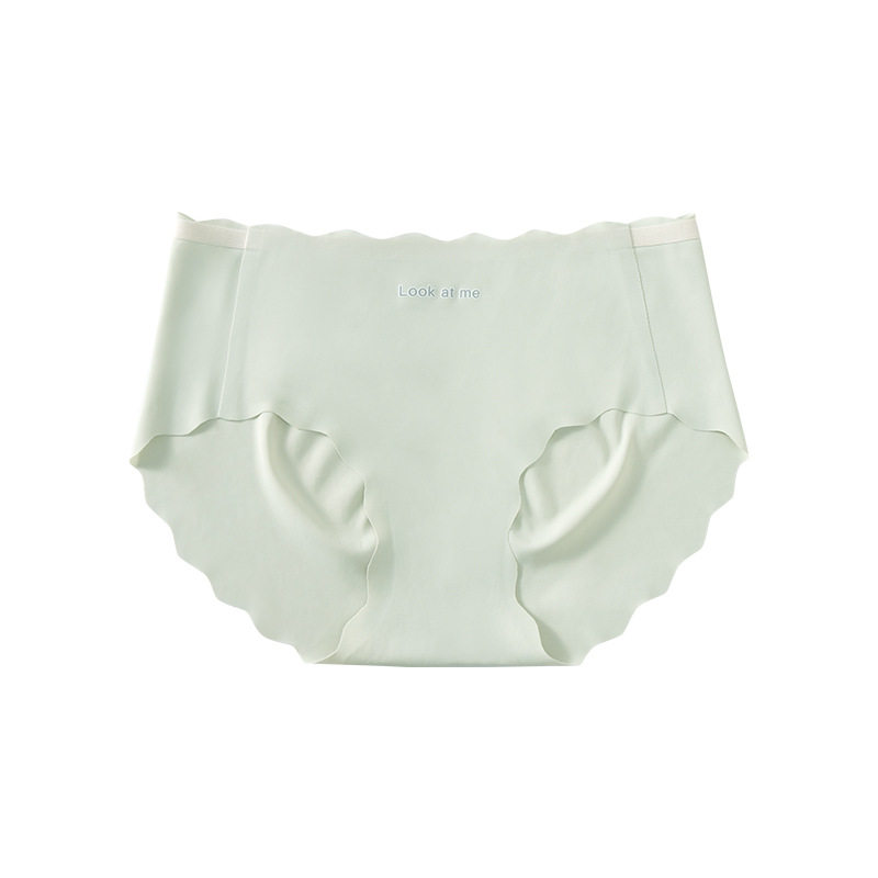 波浪无痕内裤女中腰蜜桃臀冰丝抗菌档透气运动健身瑜伽三角裤夏