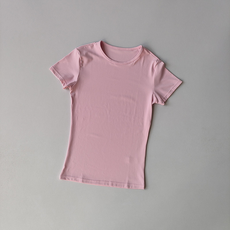 裸感纯色瑜伽服短袖女显瘦速干吸湿排汗弹力紧身T恤健身服上衣,淘宝优惠券,粉丝福利购,淘宝优惠卷