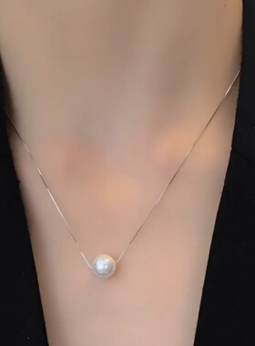 夏季新款单颗珍珠项链女锁骨链
