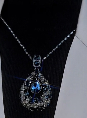 韩国时尚倾城水滴之恋毛衣链女