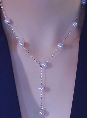 夏季爆闪满天星珍珠项链女