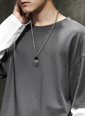 太空人宇航员钛钢情侣饰品挂件