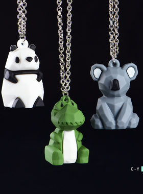 卡通动物吊坠立体小众设计毛衣链