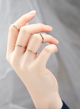 日韩细戒指女素圈钛钢个性关节戒潮简约男ins小指戒情侣单身尾戒