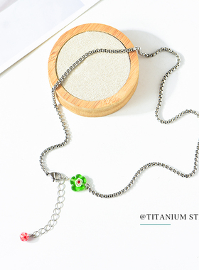 韩国ins设计师琉璃金属锁骨链