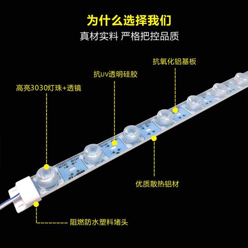 3030防水侧光源双面对打射灯超薄拉布软膜广告灯箱led灯条12V超亮 - 图1