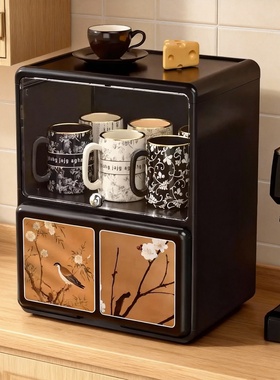 复古花鸟塑料双层厨房收纳盒