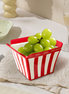 2025新款陶瓷水果收纳盘客厅茶几家用零食盘高档前台摆放现代简约