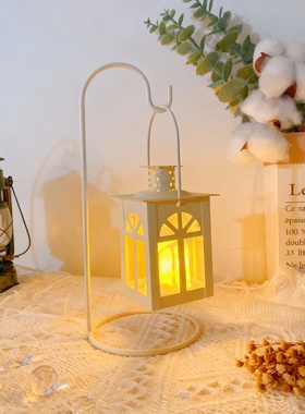 白色铁艺装饰灯罩室内摆件