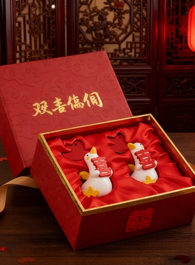 新中式树脂动物摆件一对礼盒装