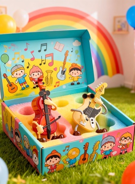 卡通小人桌面摆件音乐玩具礼盒