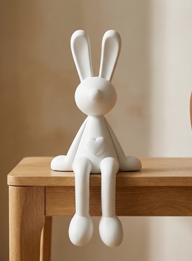 简约现代树脂兔子桌面摆件送礼