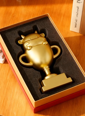 卡通动物树脂镀金桌面摆件礼物