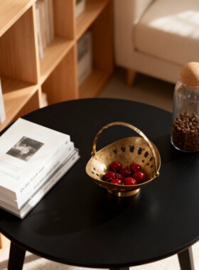 轻奢黄铜几何桌面收纳摆件