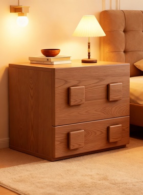简约现代木质床头柜几何收纳摆件