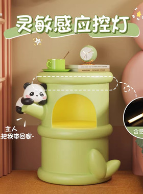 创意可爱儿童房床头柜家用卧室置物架小型小众奶油风猫窝落地摆件