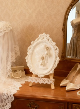 法式复古浮雕石膏婚礼收纳摆件