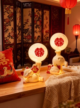 招财猫可发光树脂摆件礼盒装