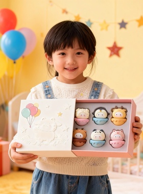 卡通动物树脂桌面摆件礼盒祝福