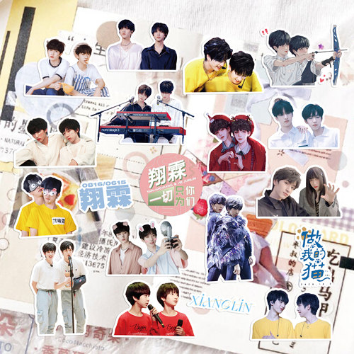 翔霖手账贴纸-TNT时代少年团严浩翔贺峻霖CP同款周边防水贴画diy - 图0