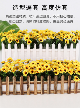 太阳花干花栅栏套装隔断遮挡室内