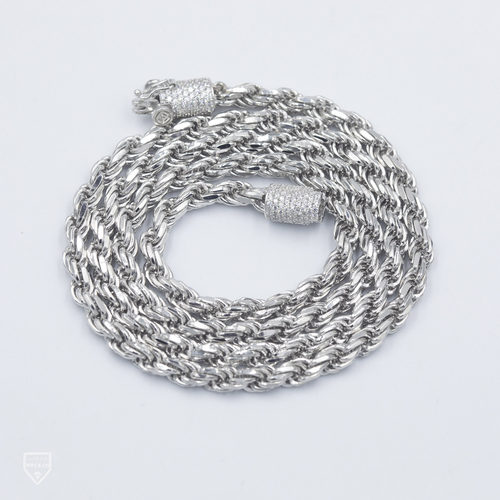WBJ定制珠宝5mm钻扣麻花链S925银纯 银镀金 嘻哈 项链Twist chain - 图3