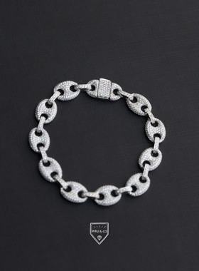 wbj珠宝单面满镶嵌手链