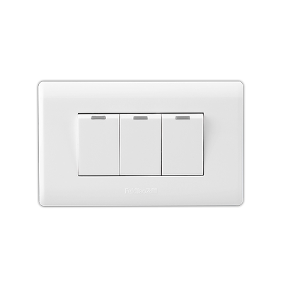 飞雕118型二位小三开单控开关3位3开三控单联通用面板家用电源 虎窝淘