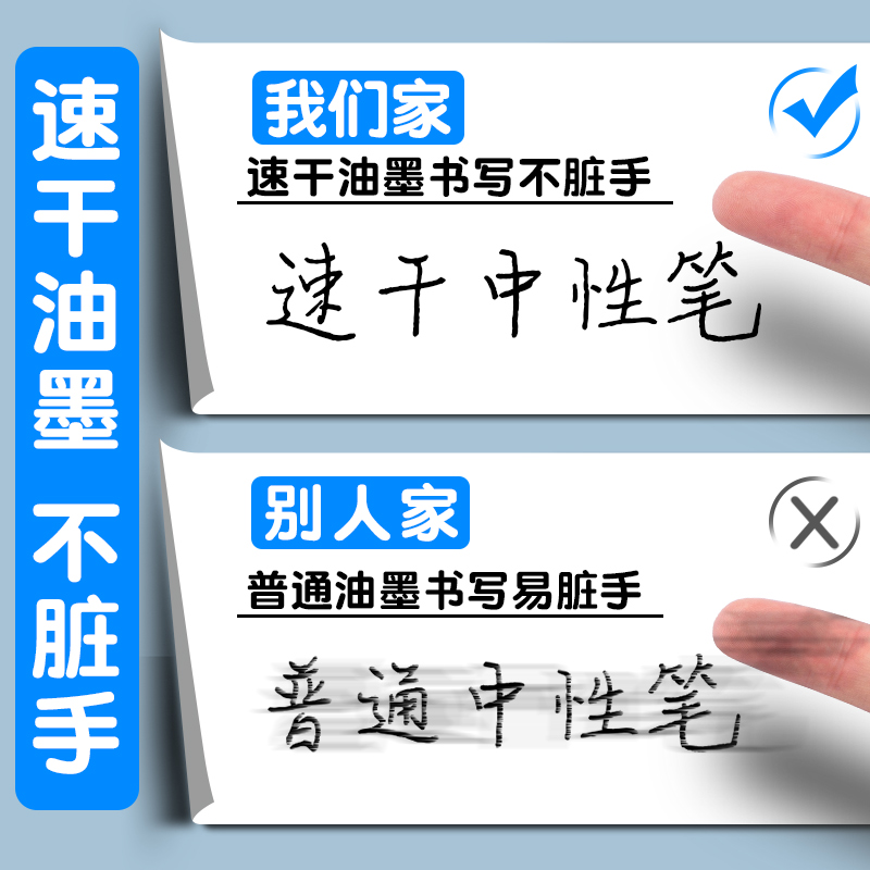 爱好刷题笔按动中性笔黑笔ST笔尖葫芦头顺滑笔头学生用作业考试专用红笔芯0.5黑色签字笔作业神器-图2