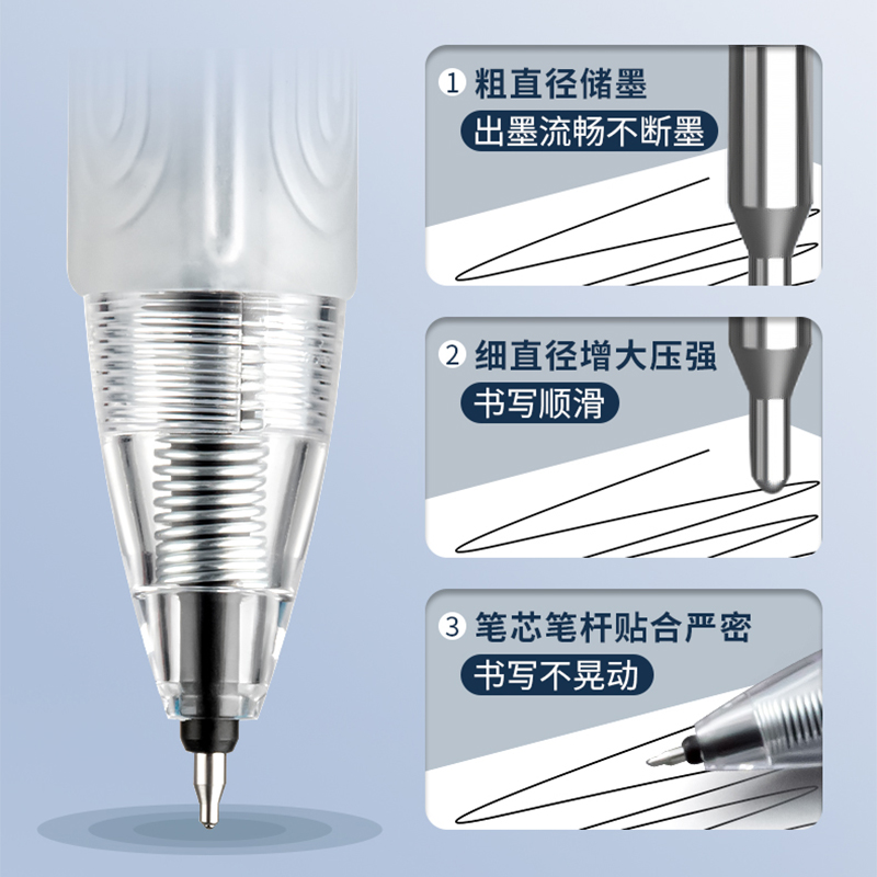 爱好矫姿三角杆ST尖刷题笔黑色按动中性笔0.5碳素签字水笔速干笔学生专用考试笔圆珠笔作业神器学习用品文具 - 图0