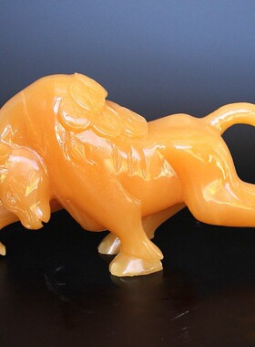 黄玉客厅办公室牛生肖牛摆件摆设