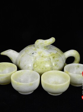 蓝田玉岫玉客厅功夫茶具茶杯摆件