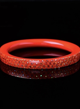 非遗朱砂大漆珐琅手镯漆民族风纯手工非遗螺钿工艺贵妃镯