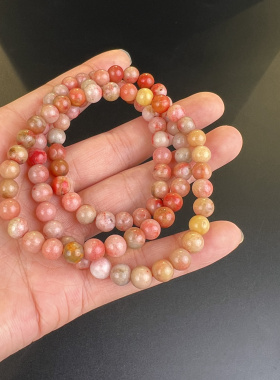 天然朱砂玉化原石三圈手串万山朱砂古镇君义诚珠宝